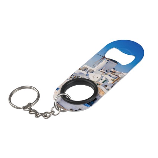 Oia Santorini Mini Flessenopener (Voorkant Gekanteld)