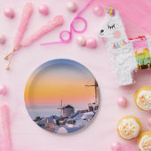 Oia, Santorini Papieren Bordje (Feest)