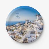 Oia Santorini Papieren Bordje (Voorkant)