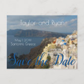 Oia, Santorini schijnt in de middagzon. Uitnodiging Briefkaart (Voorkant)