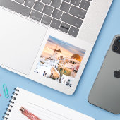 Oia Santorini Sticker (Laptop met iPhone)