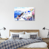 Oia, Santorini - Stretched Canvas Print (Insitu (Slaapkamer))