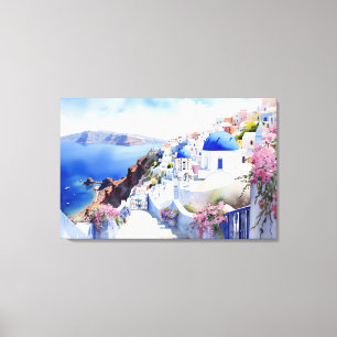 Oia, Santorini - Stretched Canvas Print