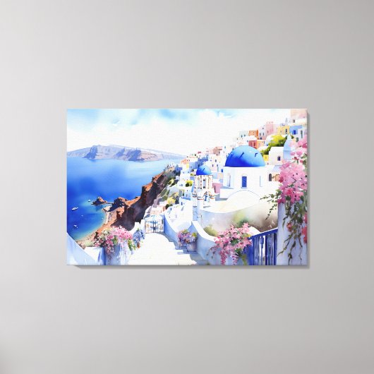 Oia, Santorini - Stretched Canvas Print (Voorkant)