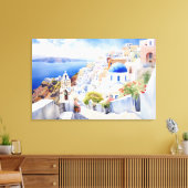 Oia, Santorini - Stretched Canvas Print (Insitu (Woonkamer))