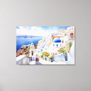 Oia, Santorini - Stretched Canvas Print