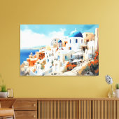 Oia, Santorini - Stretched Canvas Print (Insitu (Woonkamer))