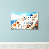 Oia, Santorini - Stretched Canvas Print (Insitu (Houten vloer))