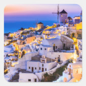 Oia Santorini Vierkante Sticker (Voorkant)