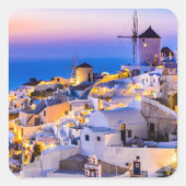 Oia Santorini Vierkante Sticker (Voorkant)