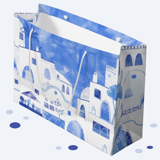 Oia Santorini Waterverf Painting Groot Cadeauzakje