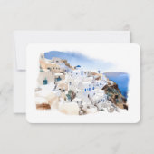 Oia Village on Santorini Island Wedding RSVP/Reply Kaart (Achterkant)