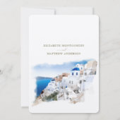 Oia Village Santorini Island Greece Wedding Invita Kaart (Achterkant)