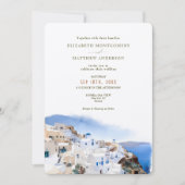 Oia Village Santorini Island Greece Wedding Invita Kaart (Voorkant)