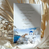 Oia Village Santorini Island Greece Wedding Kaart