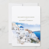 Oia Village Santorini Save the Date Wedding Italy Kaart (Achterkant)