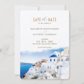Oia Village Santorini Save the Date Wedding Italy Kaart (Voorkant)