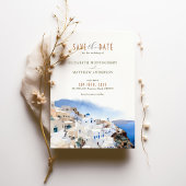 Oia Village Santorini Save the Date Wedding Italy Kaart