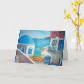 Oia, Wenskaart Santorini Kaart (Gele Bloem)