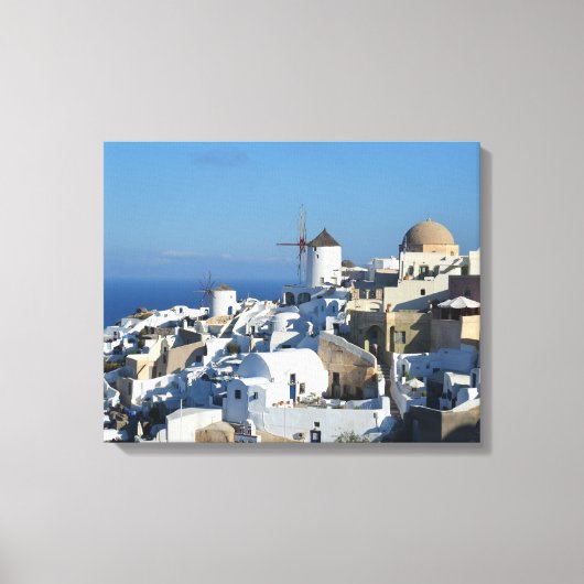 Oia Windmills Santorini Canvas Print (Voorkant)