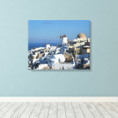 Oia Windmills Santorini Canvas Print (Insitu (Houten vloer))