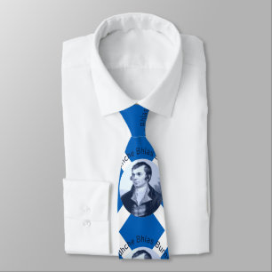 Oidhche Bhlas Burns Gaelic Blauw Kleur en Saltire Stropdas