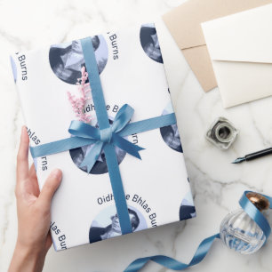 Oidhche Bhlas Burns Gaelic Blauwkleur Cadeaupapier