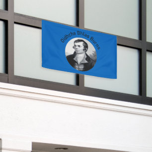 Oidhche Bhlas Burns Gaelic Donkergrijs Spandoek