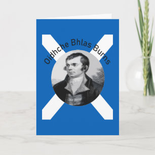 Oidhche Bhlas Burns Gaelic Grey-Kleur En Saltire Feestdagen Kaart