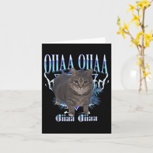 Oiia Oiia Cat Brainrot Kaart (Gele Bloem)