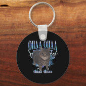 Oiia Oiia Kat Hersenspoeling Sleutelhanger (Voorkant)