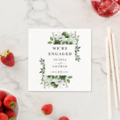 OIive Green Modern Country Floral Engagement Party Servet (Insitu)