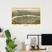 Oil City, PA Panoramic Map - 1896 Poster (Thuiskantoor)