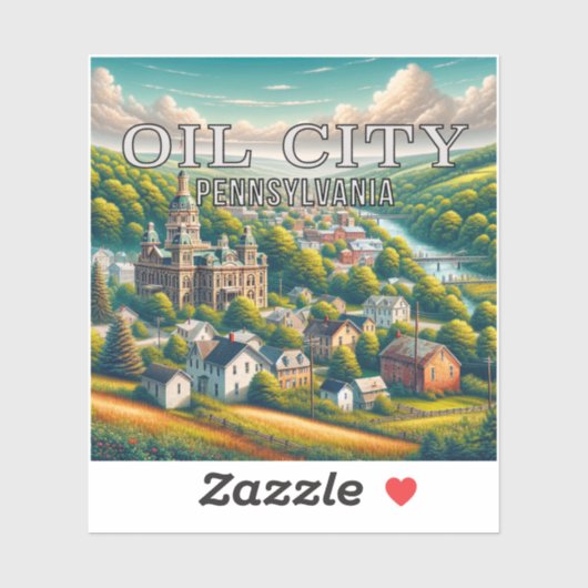 Oil City Pennsylvania 3 inch Vinyl Sticker (Vel)