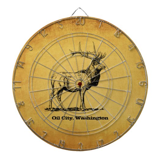 Oil City, Washington Elk Dart Board Dartbord (Voorkant)