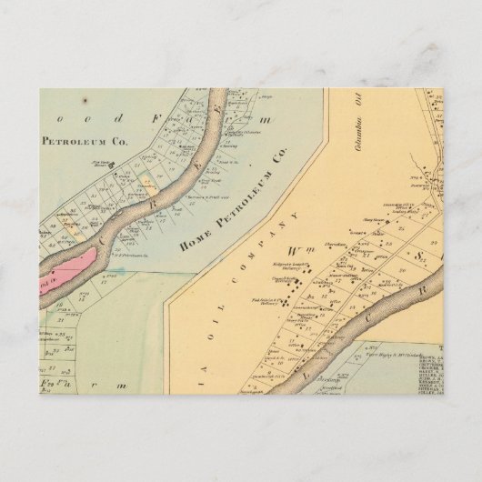 Oil Creek Crawford County en Venango County Pa Briefkaart (Voorkant)