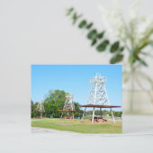 Oil Derrick Picnic Tables, I-20 Highway, Texas Briefkaart (Staand voorkant)