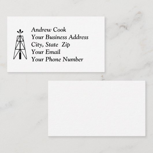 Oil Derrick Visitekaartje (Voorkant / Achterkant)