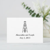 Oil Derrick Wedding | RSVP invoegen (Staand voorkant)