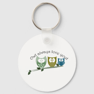 Oil houdt altijd van je! Cute owls Sleutelhanger