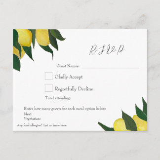 Oil Painted Lemons R.S.V.P Postcard Feestdagenkaart