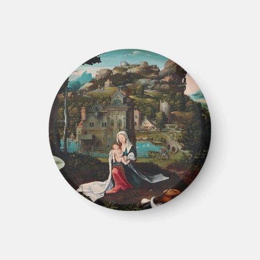 Oil painting love wood wall art magneet (Voorkant)