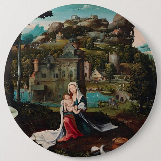 Oil painting love wood wall art ronde button 6,0 cm (Voorkant)