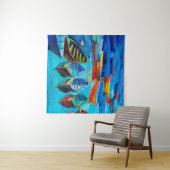  oil painting of boats and sea on canvas. Sunset o Wandkleed (In Situ (horizontaal))