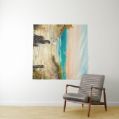 oil painting of ocean beach dunes with seagulls o wandkleed (In Situ (horizontaal))