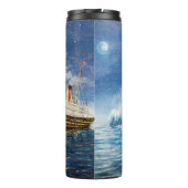  oil painting of Titanic and iceberg in ocean at n Thermosbeker (Achterkant)