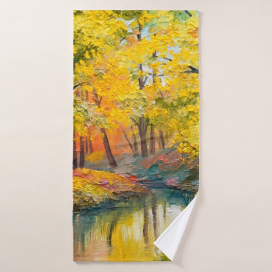 oil painting on canvas - autumn forestpaint,oil,ar badhanddoek (Badhanddoek)
