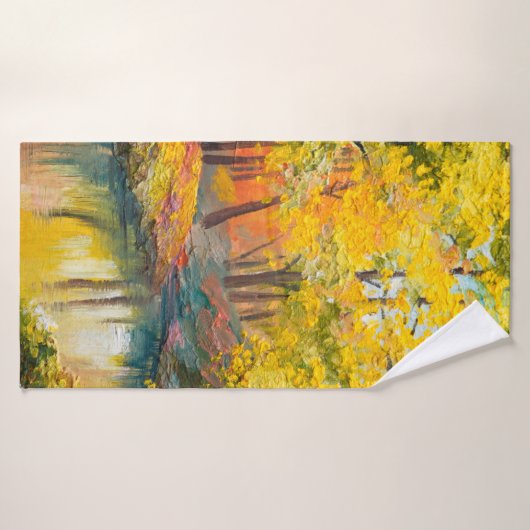 oil painting on canvas - autumn forestpaint,oil,ar badhanddoek (Badhanddoek)