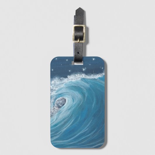 Oil pastel wave for phone case bagagelabel (Voorkant (verticaal))