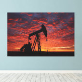 Oil Pumpjack Poster - West Texas Industrial Print (Insitu (Houten vloer))